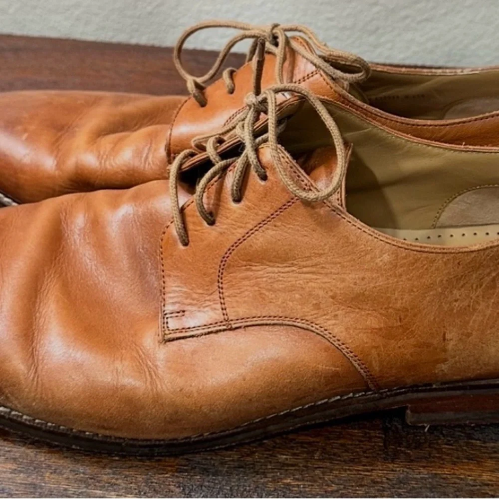 Vintage Cole Haan Tan Leather Plain Toe Oxford Dress‎ Shoes US Size 9.5W